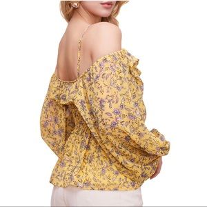 ASTR the Label ruffle off the shoulder smocked top